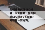 如何提升网站SEO排名，五大策略，提升网站SEO排名，5大策略助你一臂之力。