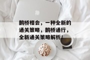 鹊桥相会，一种全新的通关策略，鹊桥通行，全新通关策略解析！