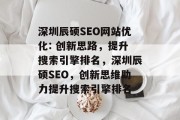 深圳辰硕SEO网站优化: 创新思路，提升搜索引擎排名，深圳辰硕SEO，创新思维助力提升搜索引擎排名