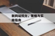 新网站优化，策略与实施指南