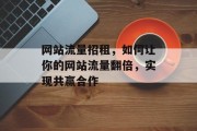 网站流量招租，如何让你的网站流量翻倍，实现共赢合作