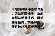 网站翻译插件原理详解，网站翻译插件，功能介绍与使用技巧，网站翻译插件，功能解析、使用技巧及原理详解