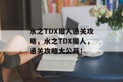 水之TDX猎人通关攻略,水之TDX猎人,通关攻略大公开!