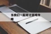 当我们一起走过游戏攻略