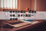 杀手三的最后一关通关攻略,杀手3:最后一关攻略