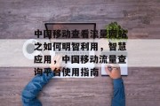 中国移动查看流量网站之如何明智利用，智慧应用，中国移动流量查询平台使用指南