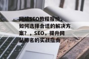 网站SEO教程报价,如何选择合适的解决方案?,SEO,提升网站排名的实战指南