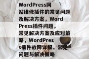WordPress网站维修插件的常见问题及解决方案，WordPress插件问题，常见解决方案及应对策略，WordPress插件故障详解，常见问题与解决策略
