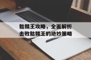 骷髅王攻略，全面解析击败骷髅王的绝妙策略
