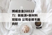 博威合金(601137)：新能源+新材料双驱动 公司业绩不断向好