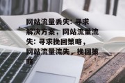 网站流量丢失: 寻求解决方案，网站流量流失: 寻求挽回策略，网站流量流失，挽回策略