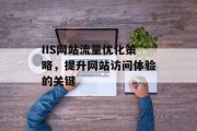 IIS网站流量优化策略，提升网站访问体验的关键