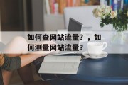 如何查网站流量？，如何测量网站流量？