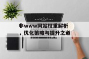 非www网站权重解析，优化策略与提升之道