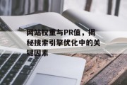 网站权重与PR值，揭秘搜索引擎优化中的关键因素