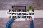 网站分销代理插件，助力企业拓展市场，实现业绩倍增的秘密武器