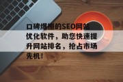 口碑爆棚的SEO网站优化软件，助您快速提升网站排名，抢占市场先机！