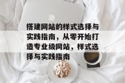 搭建网站的样式选择与实践指南,从零开始打造专业级网站,样式选择与实践指南