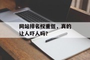 网站排名权重低，真的让人吓人吗？