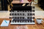 互联网时代的网络营销策略，提升搜索引擎排名的有效方法，互联网时代网络营销，提高搜索引擎排名的实用策略
