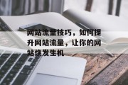 网站流量技巧，如何提升网站流量，让你的网站焕发生机