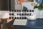 小仓鼠历险记密室通关攻略，小仓鼠闯迷宫，密室通关全攻略