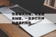 夜雾通关攻略,夜雾通关秘籍,一步步打开神秘通道的钥匙
