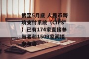 截至5月底 人民币跨境支付系统（CIPS）已有174家直接参与者和1509家间接参与者