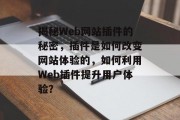 揭秘Web网站插件的秘密，插件是如何改变网站体验的，如何利用Web插件提升用户体验？