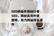 SEO网站外链找行者SEO，揭秘高效外链策略，助力网站排名提升