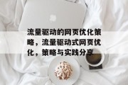 流量驱动的网页优化策略，流量驱动式网页优化，策略与实践分享