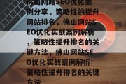 佛山网站SEO优化案例分享，策略性的提升网站排名，佛山网站SEO优化实战案例解析，策略性提升排名的关键方法，佛山网站SEO优化实战案例解析:策略性提升排名的关键方法