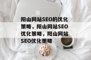 阳山网站SEO的优化策略，阳山网站SEO优化策略，阳山网站 SEO优化策略