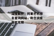 深度解析，阿里巴巴排名查询网站，助您洞察商机无限