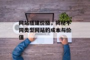 网站搭建价格，揭秘不同类型网站的成本与价值