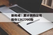 新和成：累计回购公司股份1267700股