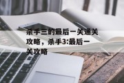 杀手三的最后一关通关攻略,杀手3:最后一关攻略