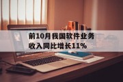 前10月我国软件业务收入同比增长11%