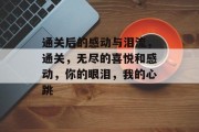 通关后的感动与泪流，通关，无尽的喜悦和感动，你的眼泪，我的心跳