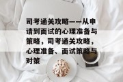 司考通关攻略——从申请到面试的心理准备与策略，司考通关攻略，心理准备、面试策略与对策