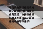 中国农业银行通关攻略图，让你轻松应对复杂业务流程，中国农业银行网上办事指南，高效通关攻略等你来学！