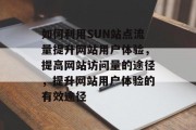 如何利用SUN站点流量提升网站用户体验，提高网站访问量的途径，提升网站用户体验的有效途径