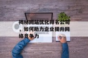 揭秘网站优化排名公司，如何助力企业提升网络竞争力