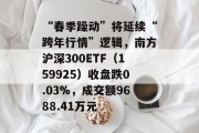 “春季躁动”将延续“跨年行情”逻辑，南方沪深300ETF（159925）收盘跌0.03%，成交额9688.41万元