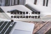 网站流量名单，揭秘提升网站访问量的秘密武器
