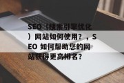 SEO（搜索引擎优化）网站如何使用？，SEO 如何帮助您的网站获得更高排名？