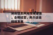 湖南信息网站搭建备案，合规经营，助力企业网络发展
