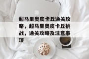 超马里奥皮卡丘通关攻略，超马里奥皮卡丘挑战，通关攻略及注意事项