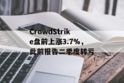 CrowdStrike盘前上涨3.7%，此前报告二季度转亏