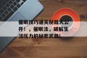 催眠技巧通关秘籍大公开!,催眠法,破解生活压力的秘密武器! 催眠技巧通关秘籍大公开!,催眠法,破解生活压力的秘密武器!